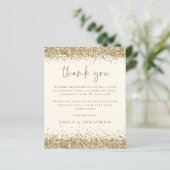 Budget Gold Glitter Cream Verloving Hartelijk dank (Staand voorkant)