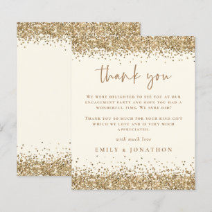 Budget Gold Glitter Cream Verloving Hartelijk dank
