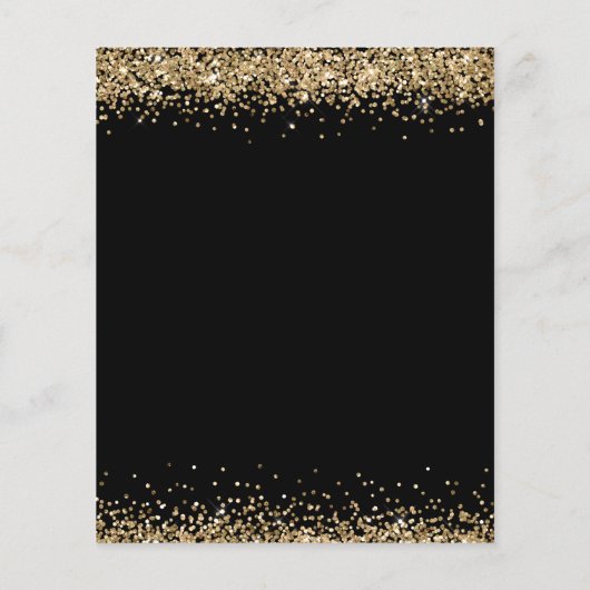 Budget Gold Glitter Dertigst Black Invite (Achterkant)