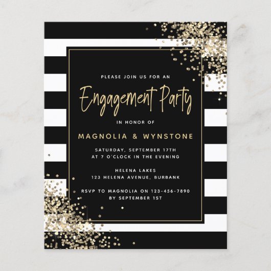 BUDGET Gold Glitter Engagement Party (Voorkant)