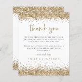 Budget Gold Glitter Engagement Party Dank u (Voorkant / Achterkant)