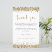 Budget Gold Glitter Engagement Party Dank u (Staand voorkant)