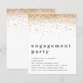 Budget Gold Glitter Engagement Party nodigt uit (Voorkant / Achterkant)