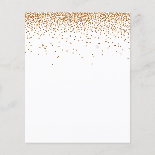 Budget Gold Glitter Engagement Party nodigt uit (Achterkant)