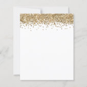 Budget Gold Glitter Evening Wedding Uitnodiging (Achterkant)