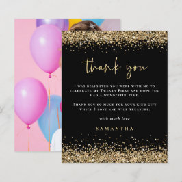 Budget Gold Glitter Foto 21st Black Hartelijk dank