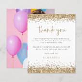 Budget Gold Glitter Foto 21st Party Hartelijk dank (Voorkant / Achterkant)
