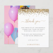 Budget Gold Glitter Foto Sweet 16 Hartelijk dank (Voorkant / Achterkant)