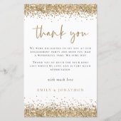 Budget Gold Glitter Foto Verloving Hartelijk dank (Voorkant)