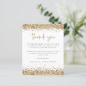 Budget Gold Glitter Foto Verloving Hartelijk dank (Staand voorkant)