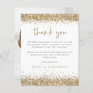 Budget Gold Glitter Foto Verloving Hartelijk dank