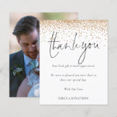 Budget Gold Glitter Foto Weddenschap Hartelijk dan (Voorkant / Achterkant)