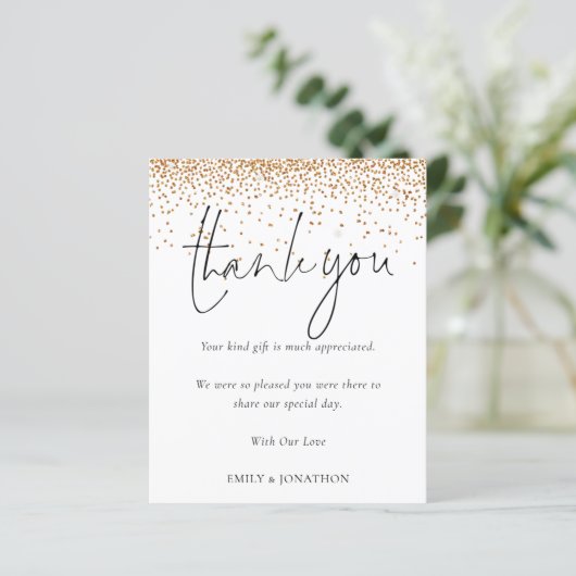 Budget Gold Glitter Foto Weddenschap Hartelijk dan (Staand voorkant)