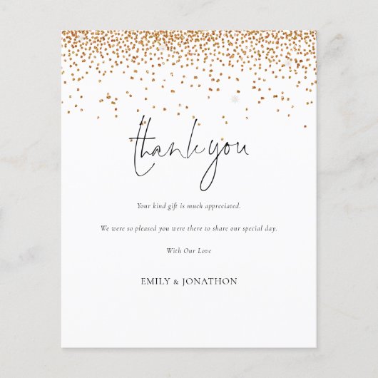 Budget Gold Glitter Foto Weddenschap Hartelijk dan (Voorkant)