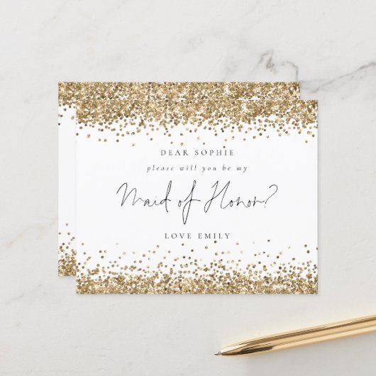 Budget Gold Glitter-gelimiteerd verzoek van honora (Voorkant / Achterkant in situ)