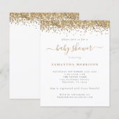 Budget Gold Glitter Girl of Boy Baby shower Invite (Voorkant / Achterkant)