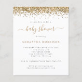 Budget Gold Glitter Girl of Boy Baby shower Invite (Voorkant)
