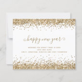Budget Gold Glitter-grenzen Gelukkig nieuwjaar Kaa (Voorkant)
