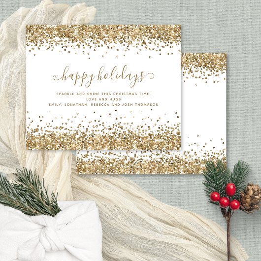 Budget Gold Glitter-grenzen Prettige feestdagen Ka