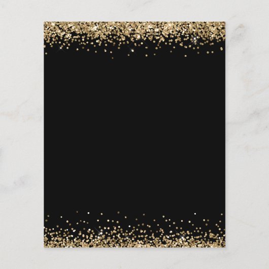 Budget Gold Glitter Heart Script Verloving Black (Achterkant)