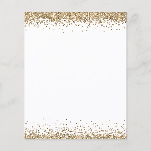 Budget Gold Glitter Heart Script Verloving Uitnodi (Achterkant)