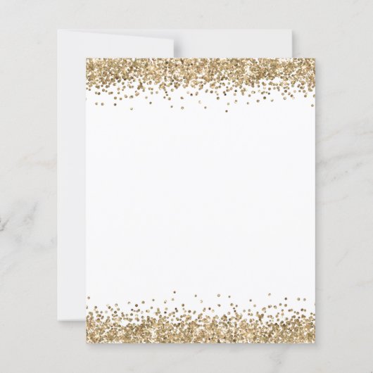Budget Gold Glitter-kerstfeestfeest Uitnodiging (Achterkant)