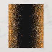 Budget Gold Glitter Luxury Flat Menu Kaart (Achterkant)