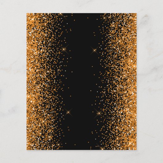 Budget Gold Glitter Luxury Flat Menu Kaart (Achterkant)