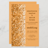 Budget Gold Glitter Moderne Wedding Uitnodiging (Voorkant / Achterkant)