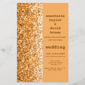 Budget Gold Glitter Moderne Wedding Uitnodiging (Voorkant)