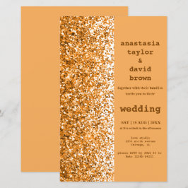 Budget Gold Glitter Moderne Wedding Uitnodiging