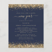 Budget Gold Glitter Navy Blue New Years Eve Party (Voorkant)