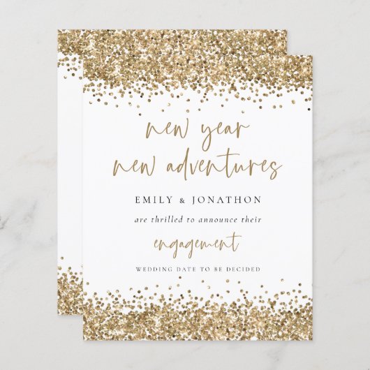 Budget Gold Glitter New Adventures Verloving (Voorkant / Achterkant)