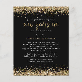 Budget Gold Glitter - Nieuwe jaren Eve Black Invit