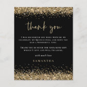 Budget Gold Glitter Photo Quinceañera Bedankt Blac (Voorkant)