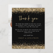 Budget Gold Glitter Photo Verloving Black Bedankt (Voorkant / Achterkant)