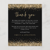 Budget Gold Glitter Photo Verloving Black Bedankt (Voorkant)