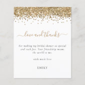 Budget Gold Glitter Photo Vrijgezellenfeest Bedank (Voorkant)