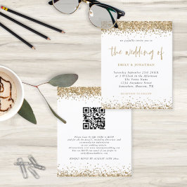 Budget Gold Glitter QR Code Weddenschap