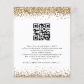 Budget Gold Glitter QR Code Weddenschap (Achterkant)