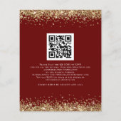 Budget Gold Glitter QR-code Weddenschap Bourgogne (Achterkant)