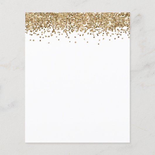 Budget Gold Glitter QR Code Weddenschap Details (Achterkant)