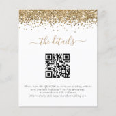 Budget Gold Glitter QR Code Weddenschap Details (Voorkant)