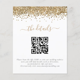 Budget Gold Glitter QR Code Weddenschap Details