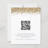 Budget Gold Glitter QR Code Weddenschap RSVP (Achterkant)