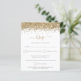 Budget Gold Glitter QR Code Weddenschap RSVP