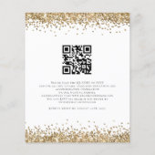 Budget Gold Glitter QR Code Weddenschap Uitnodigin (Achterkant)