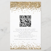 Budget Gold Glitter QR Code Weddenschap Uitnodigin (Achterkant)