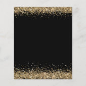 Budget Gold Glitter Quinceañera Party Bedankt Blac (Achterkant)