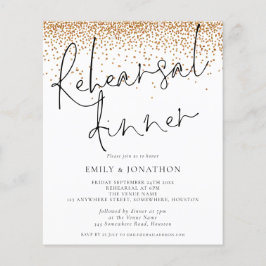 Budget Gold Glitter Rehearsal Dinner Invite
